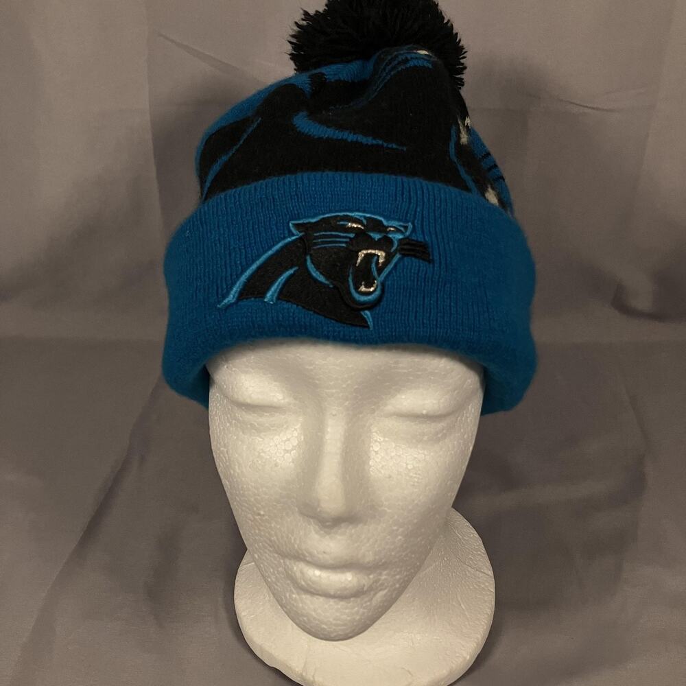 Carolina Panthers‎ Hat Beanie Mens One Size Blue Black NFL Football New Era